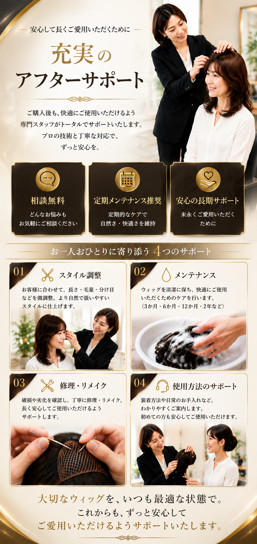 ウィッグ購入後のアフターケア